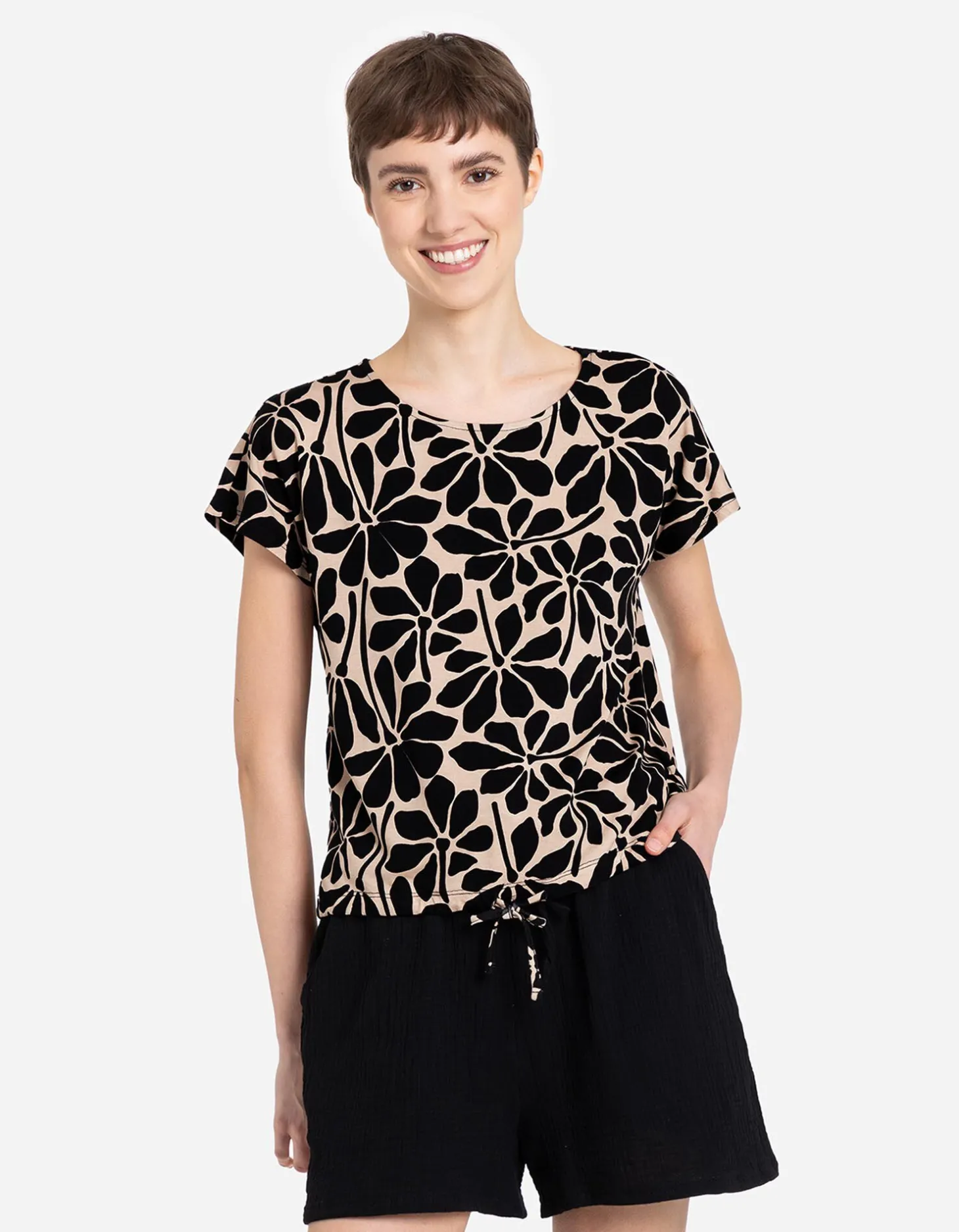 T-shirt - Viscosemix - beige