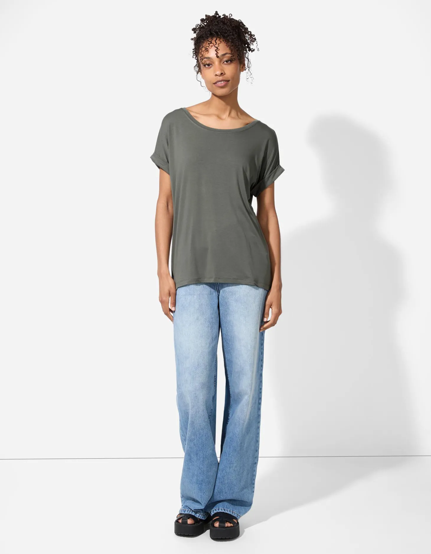 T-shirt - Viscosemix - groen