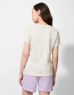 T-shirt - Vooropdruk - beige