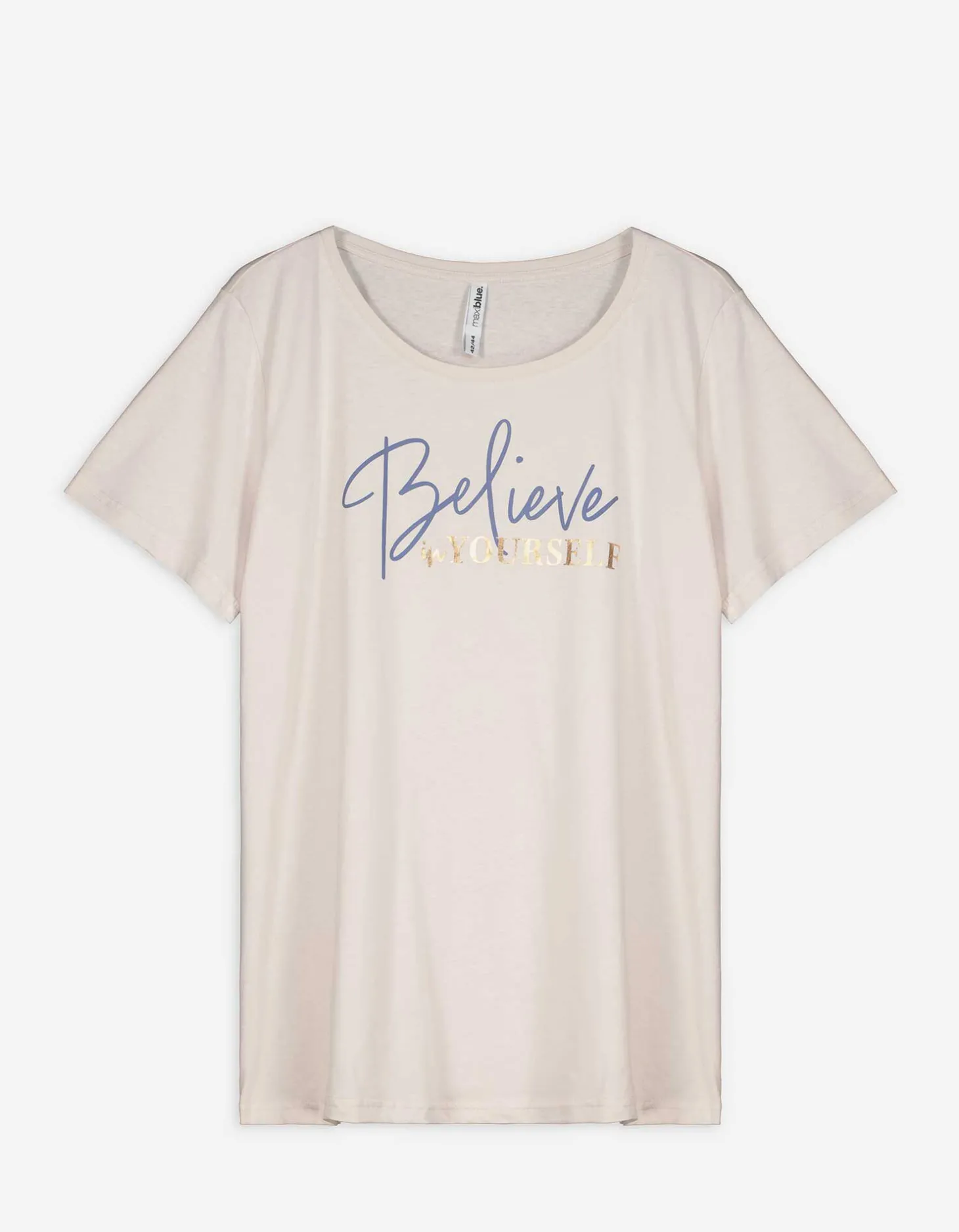 T-shirt - Vooropdruk - beige