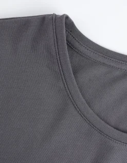 T-shirt - Vooropdruk - donkergrijs