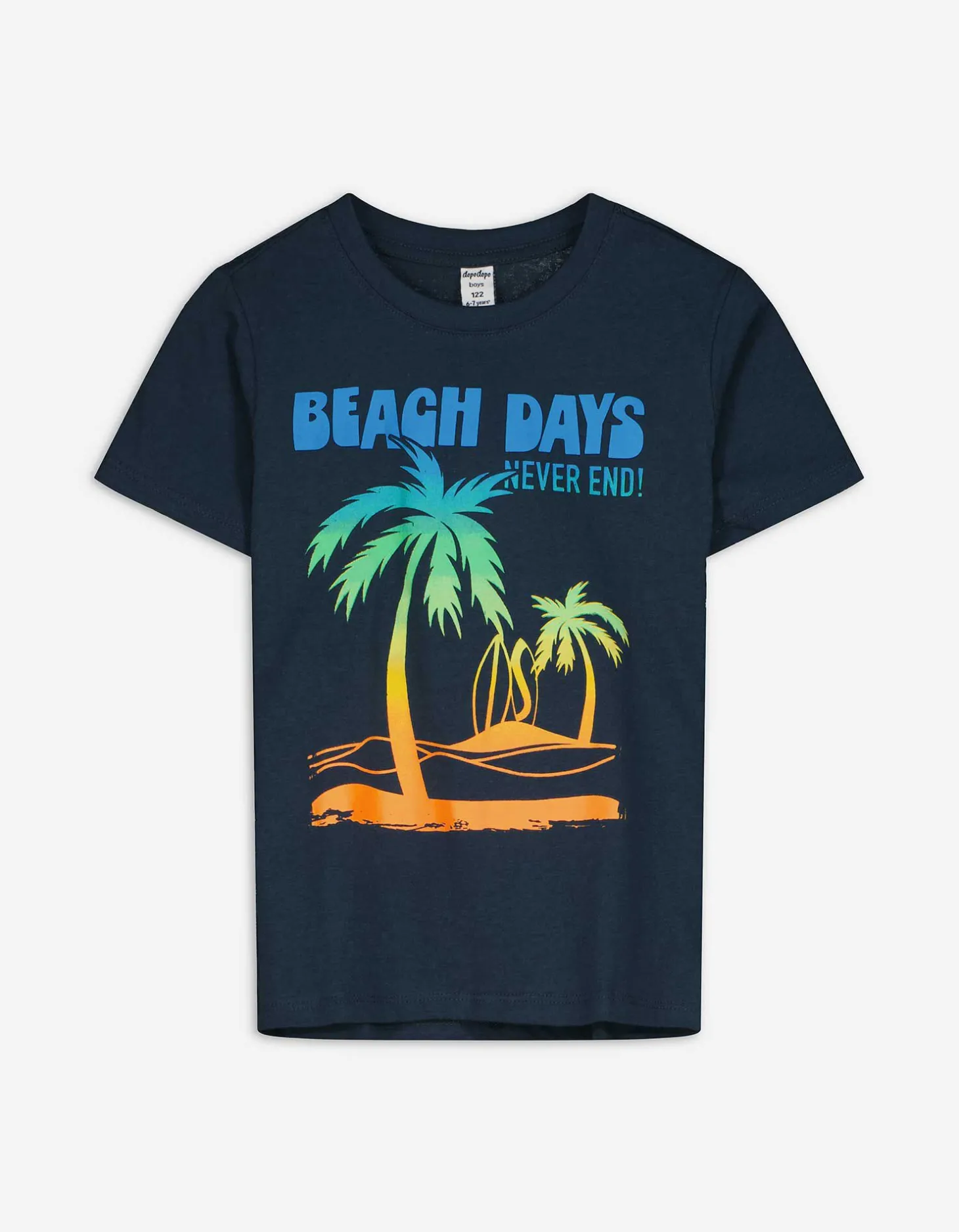T-shirt - Vooropdruk - donkerblauw