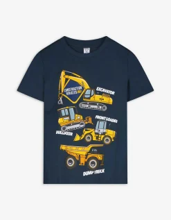 T-shirt - Vooropdruk - donkerblauw