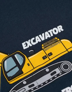 T-shirt - Vooropdruk - donkerblauw