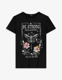 T-shirt - Vooropdruk - donkergrijs
