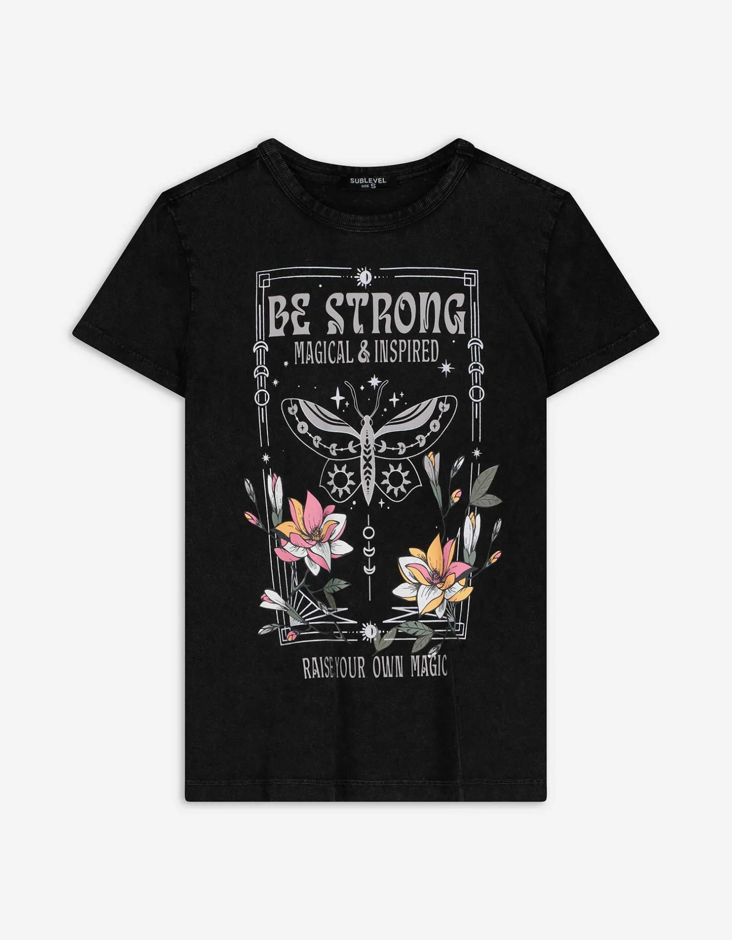 T-shirt - Vooropdruk - donkergrijs