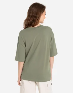 T-shirt - Vooropdruk - donkergroen