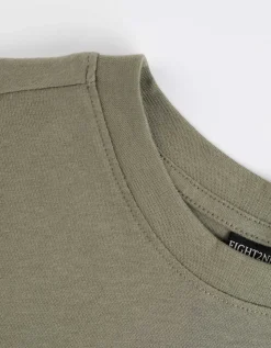 T-shirt - Vooropdruk - donkergroen