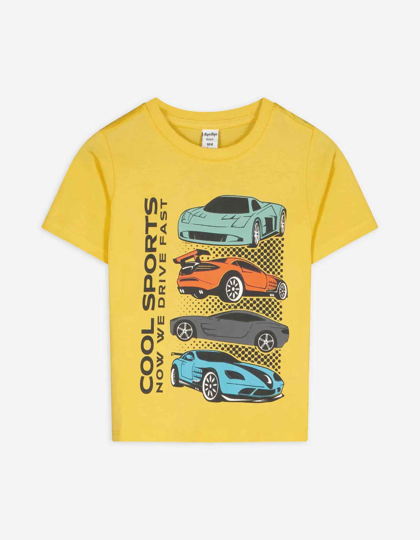 T-shirt - Vooropdruk - geel