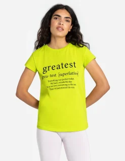 T-shirt - Vooropdruk - lichtgroen
