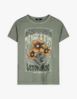 T-shirt - Vooropdruk - lichtgroen