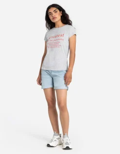 T-shirt - Vooropdruk - lichtgrijs