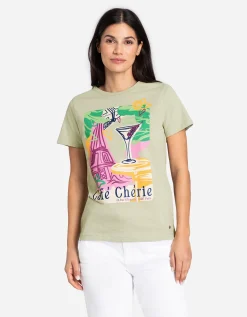 T-shirt - Vooropdruk - lichtgroen