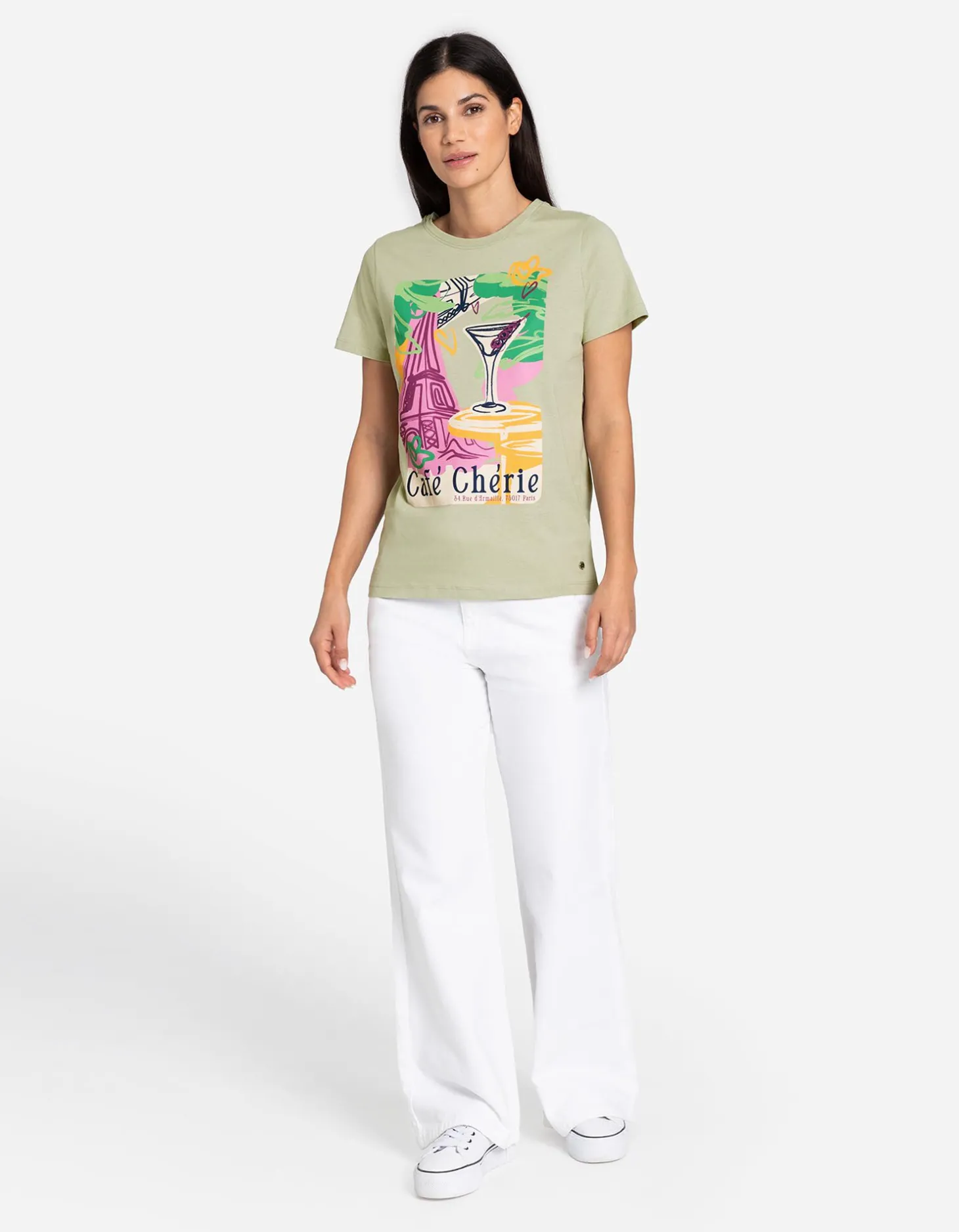 T-shirt - Vooropdruk - lichtgroen