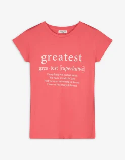 T-shirt - Vooropdruk - lichtrood