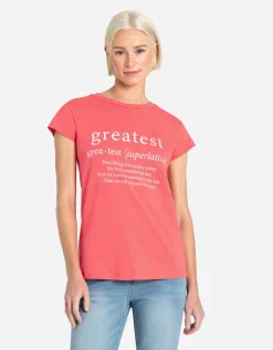 T-shirt - Vooropdruk - lichtrood