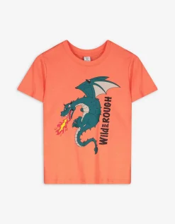 T-shirt - Vooropdruk - oranje