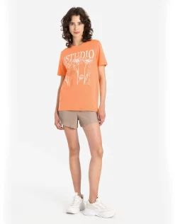 T-shirt - Vooropdruk - oranje