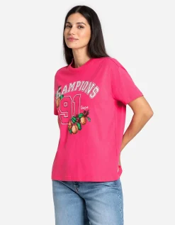 T-shirt - Vooropdruk - pink