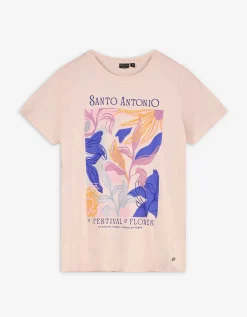 T-shirt - Vooropdruk - roze