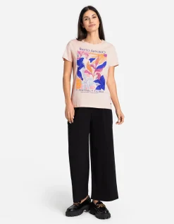 T-shirt - Vooropdruk - roze