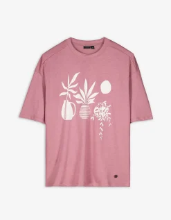 T-shirt - Vooropdruk - roze