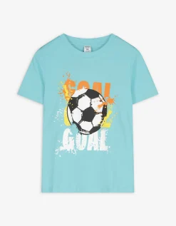 T-shirt - Vooropdruk - turkoois