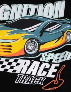 T-shirt - Vooropdruk - zwart
