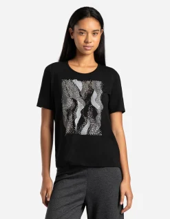 T-shirt - Vooropdruk - zwart