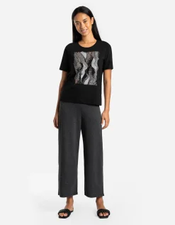 T-shirt - Vooropdruk - zwart