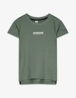 T-shirt - Wafelstructuur - donkergroen
