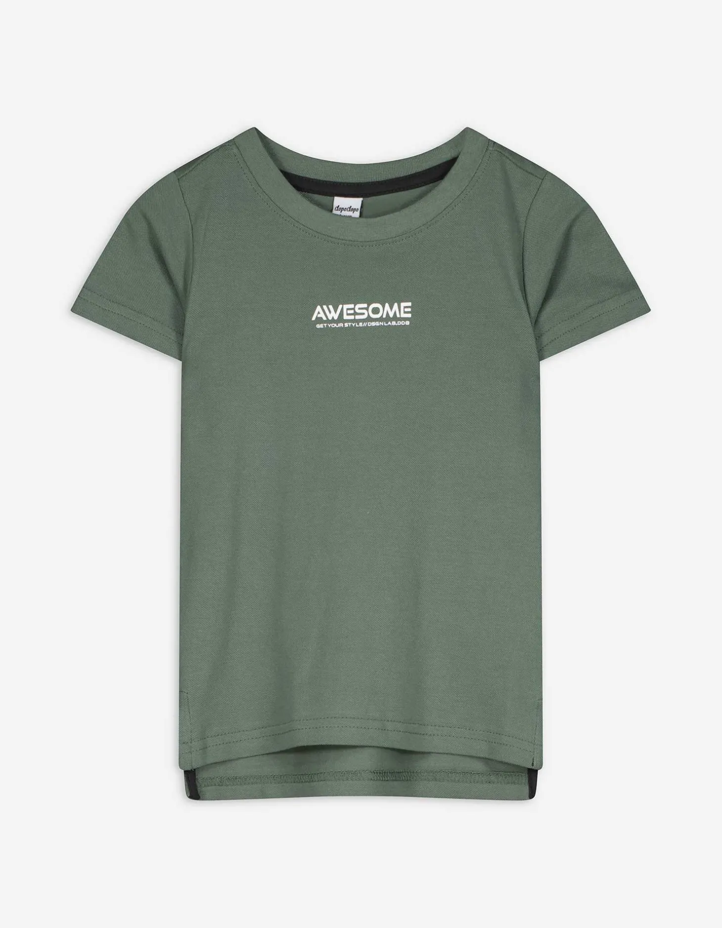 T-shirt - Wafelstructuur - donkergroen