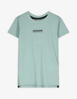 T-shirt - Wafelstructuur - turkoois