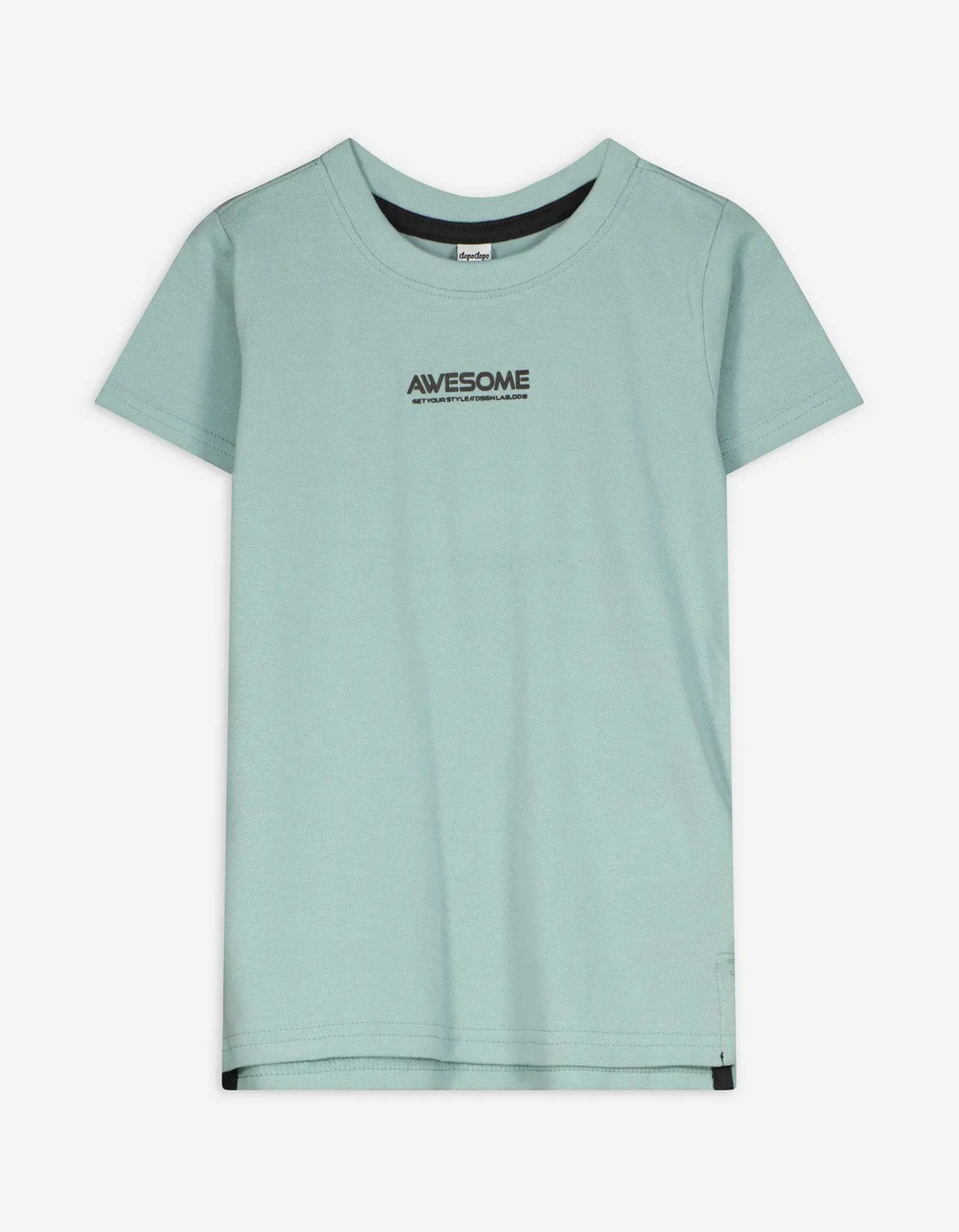T-shirt - Wafelstructuur - turkoois