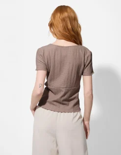 T-shirt - Wikkellook - beige