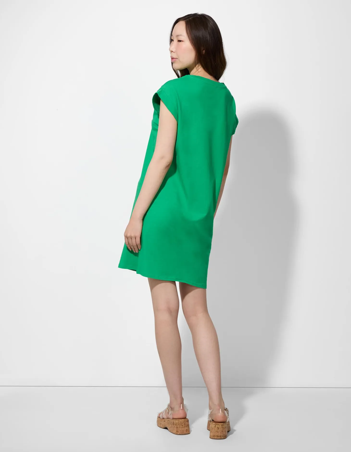 T-shirt jurk - Knielengte - groen