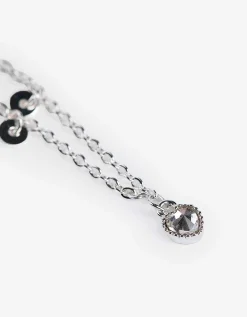Voetenketting - Strass - zilver