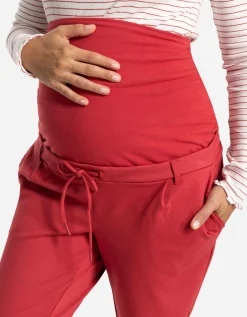 Zwangerschapsbroek - Zwangerschapskleding - rood