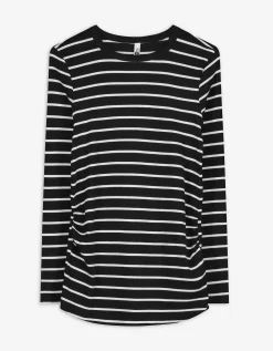 Zwangerschapsshirt - Strepen - zwart