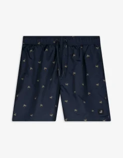 Zwembroek - Print all-over - donkerblauw