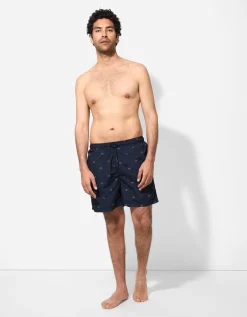 Zwembroek - Print all-over - donkerblauw