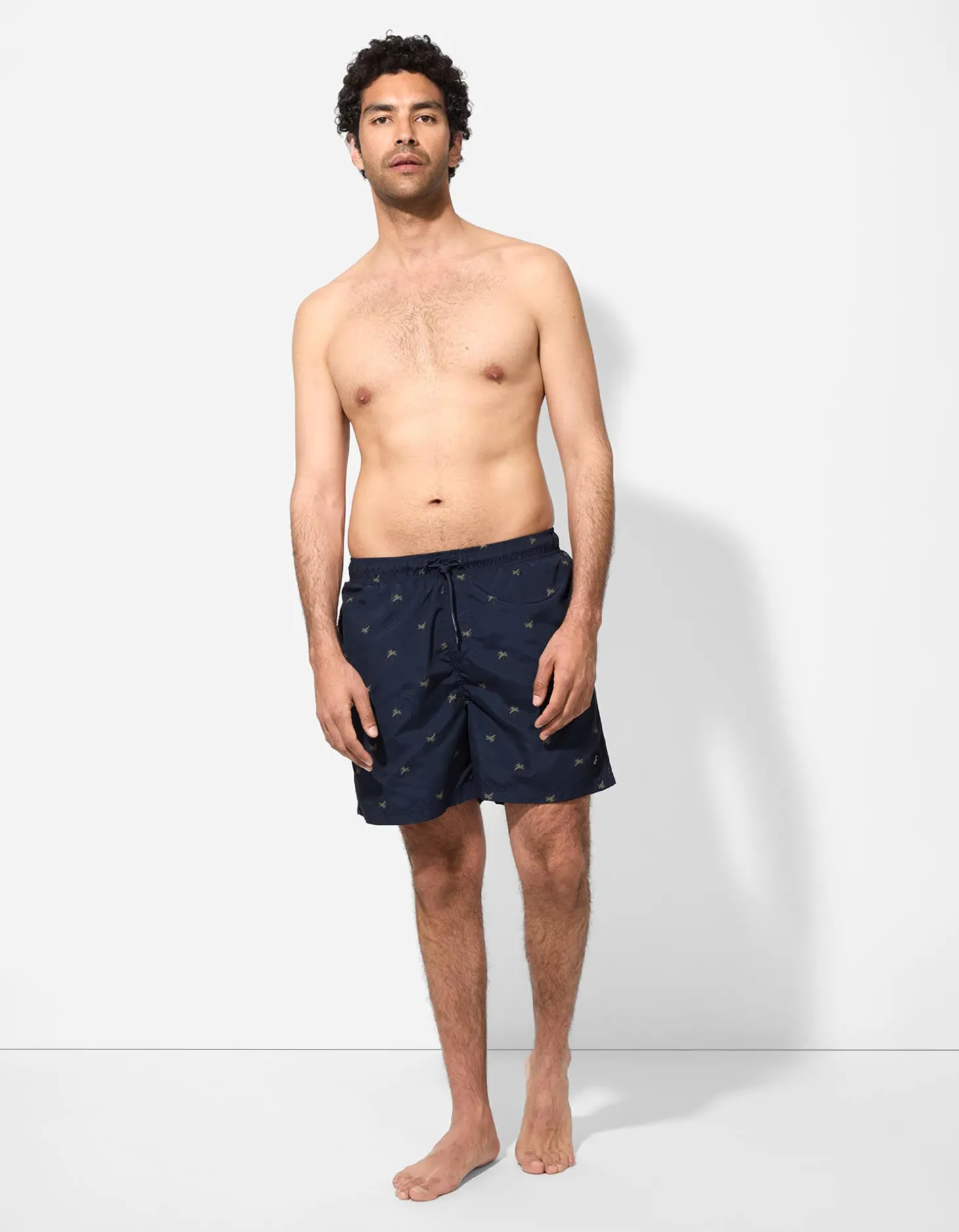 Zwembroek - Print all-over - donkerblauw